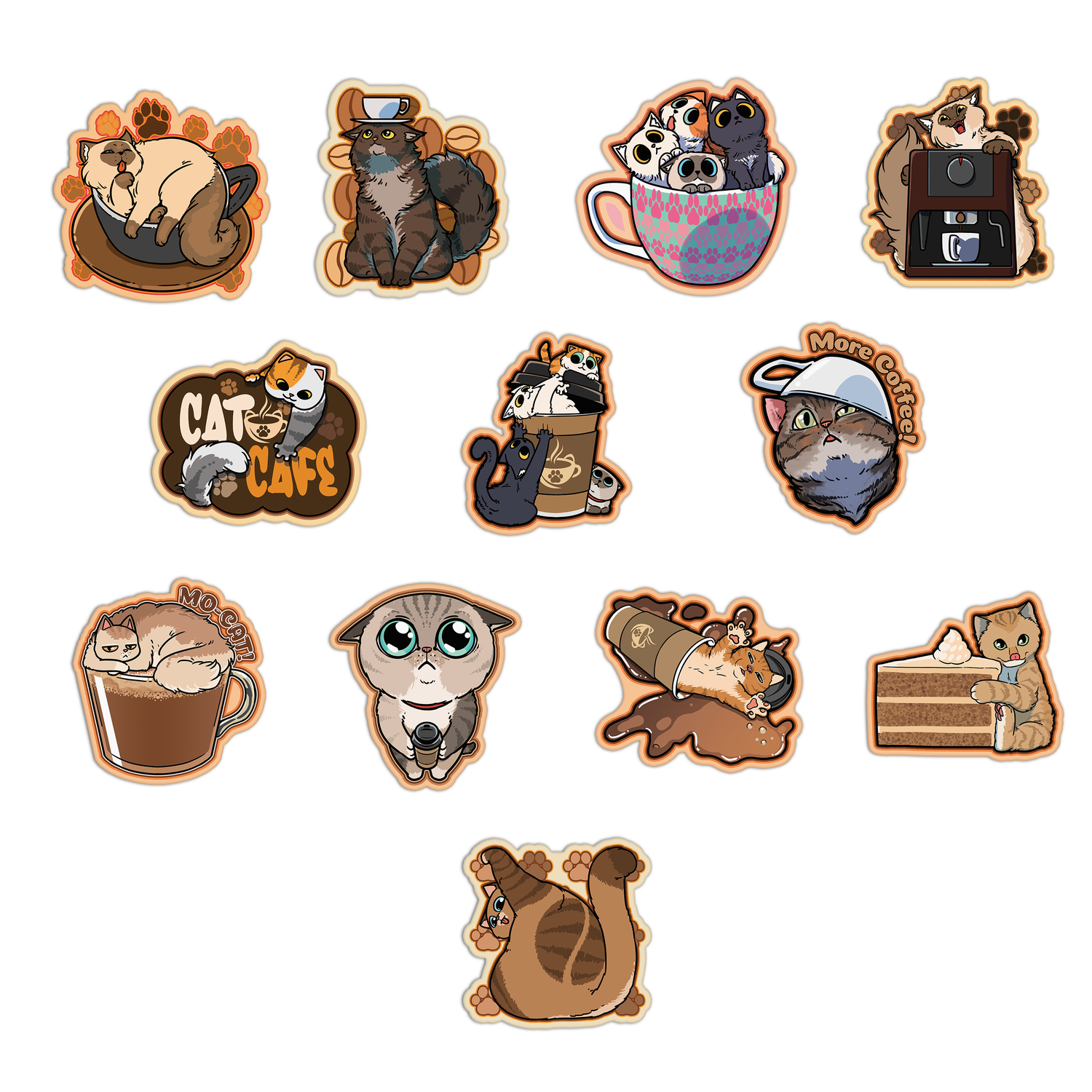 Coffee Cat Stickers