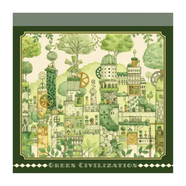 [Limited Edition] Fantasy Town General Store Memo Pad: Green Civilization QMP-KZB
