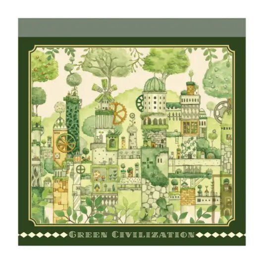 [Limited Edition] Fantasy Town General Store Memo Pad: Green Civilization QMP-KZB