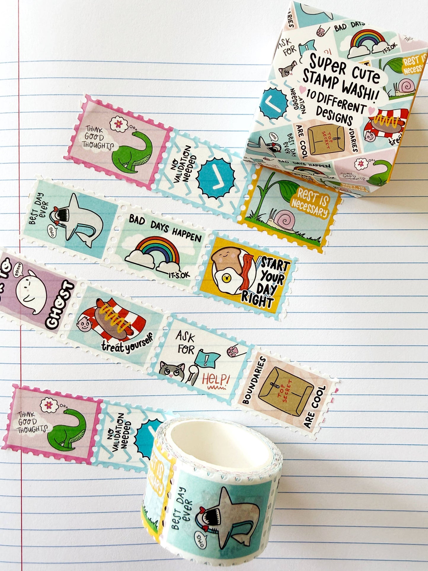 Tiny Pep Talks Faux-stage Stamp Washi