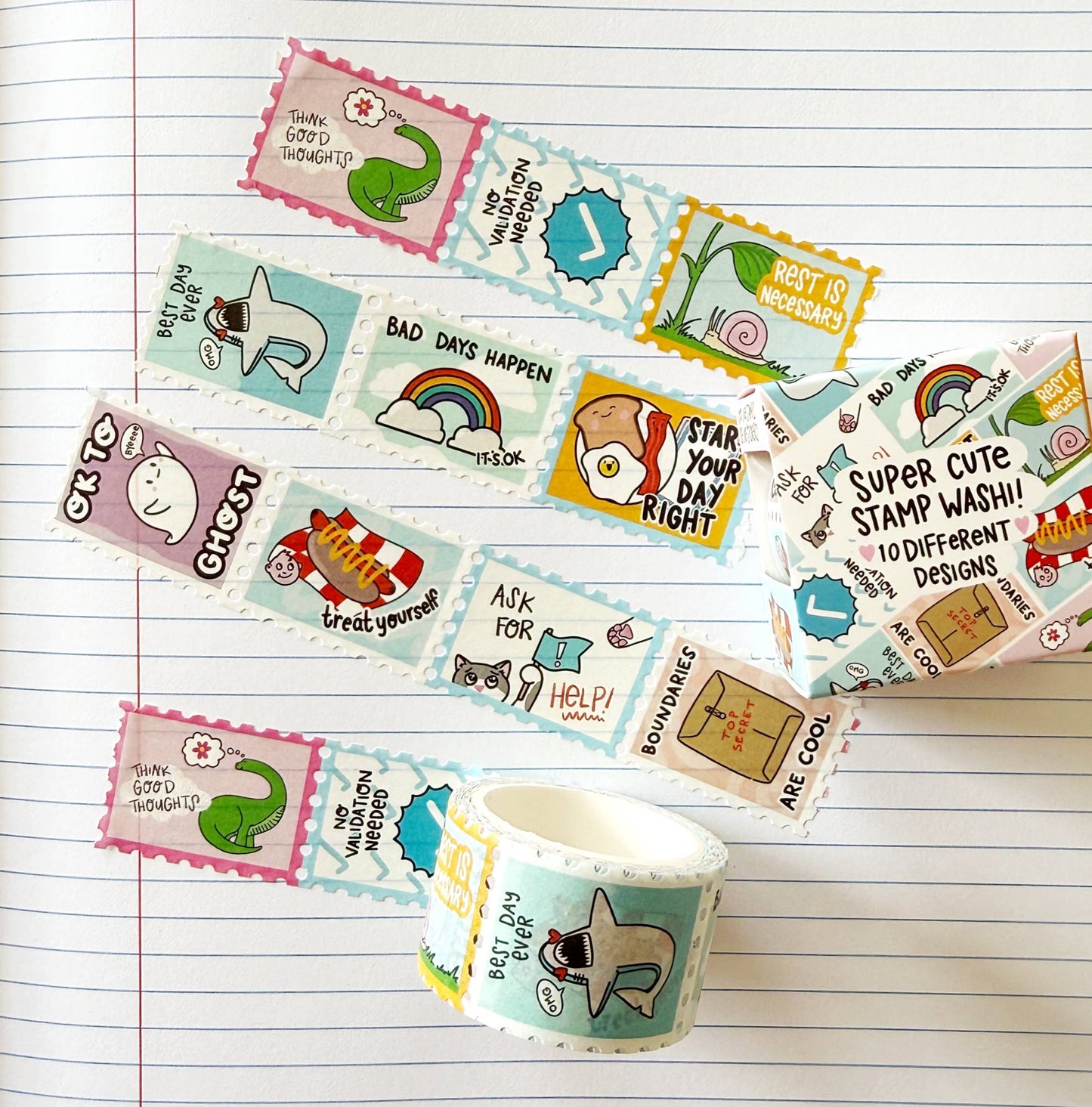 Tiny Pep Talks Faux-stage Stamp Washi