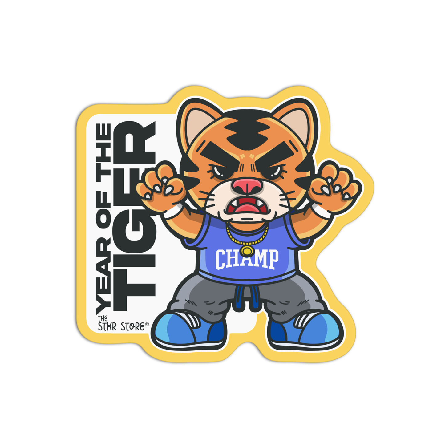 Year of the Tiger Zodiac Sign Cyberpunk Sticker