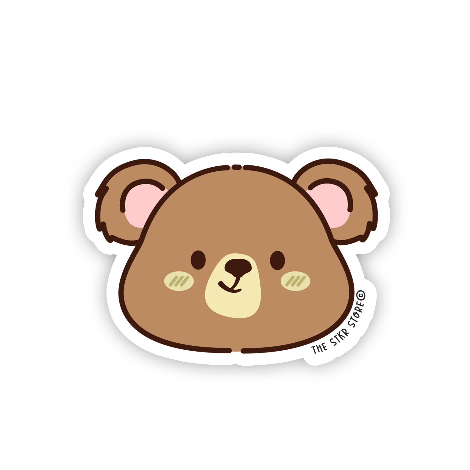 Honey Bear - Cute Animals Face Sticker - The Stkr Store