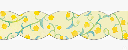 Decorative border with floral pattern on a light yellow background