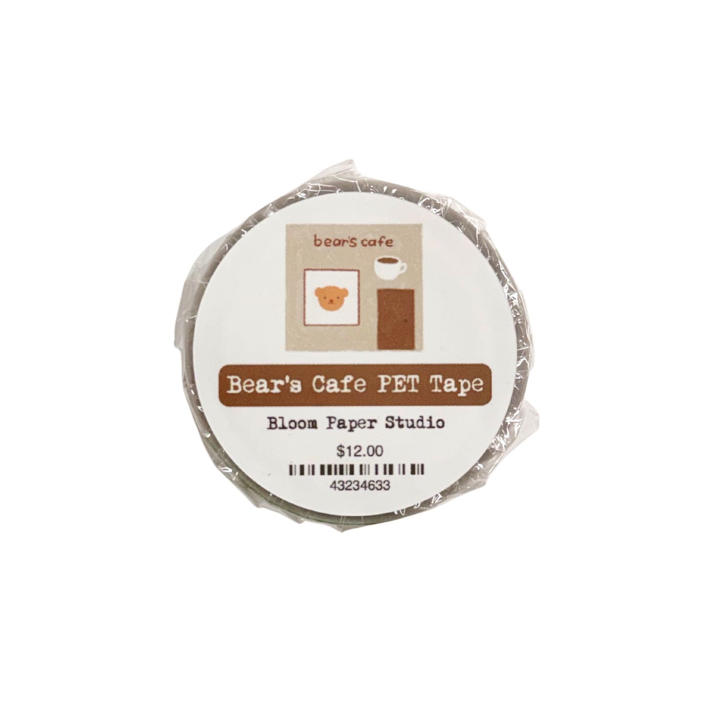 Roll of tape with 'Bear's Cafe' branding on a white background
