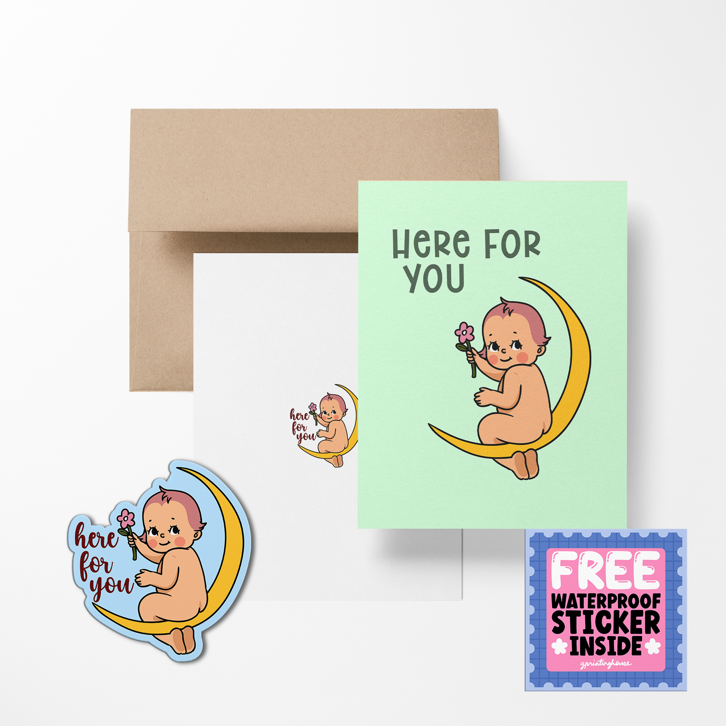 Retro Baby Valentine Greeting Cards - The Stkr Store