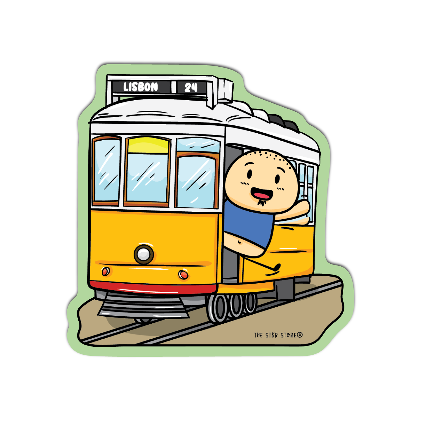Sean in Lisbon Train Sean Potato's Vacation Sticker