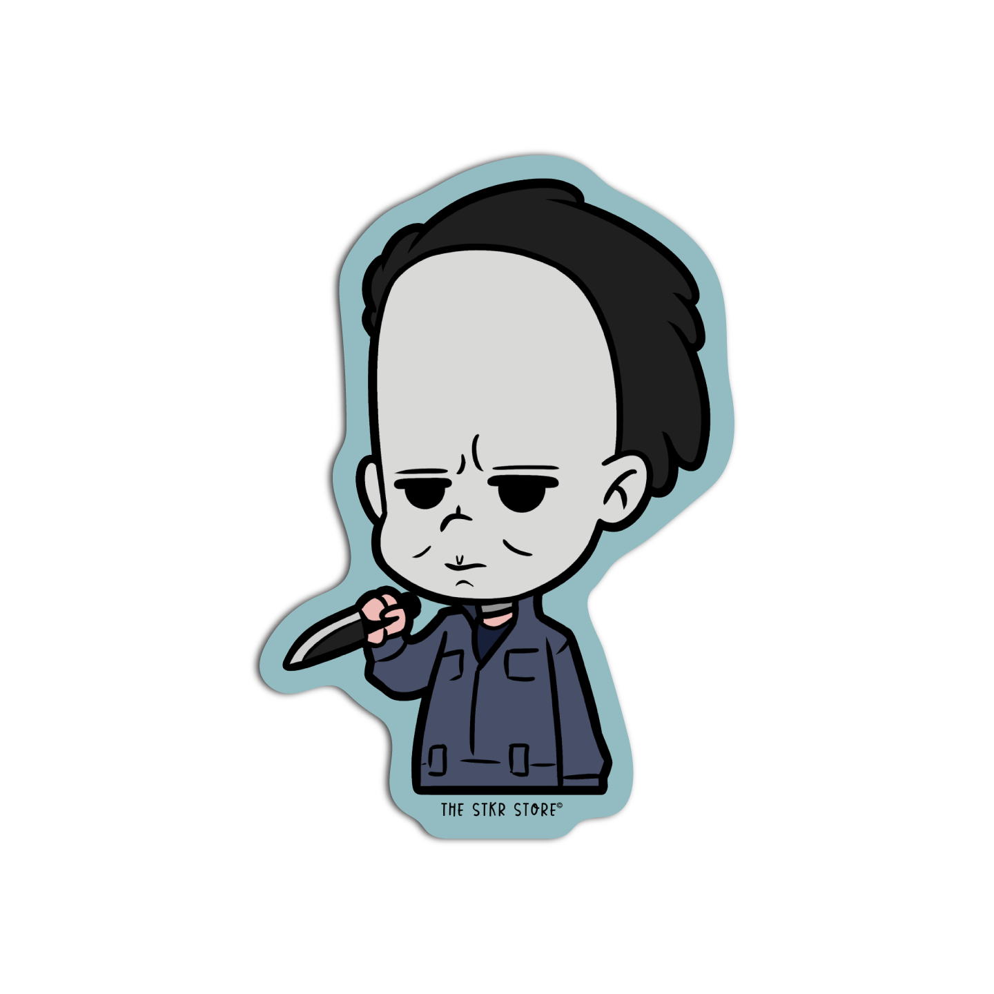 Masked Man with a Knife Horror Sticker