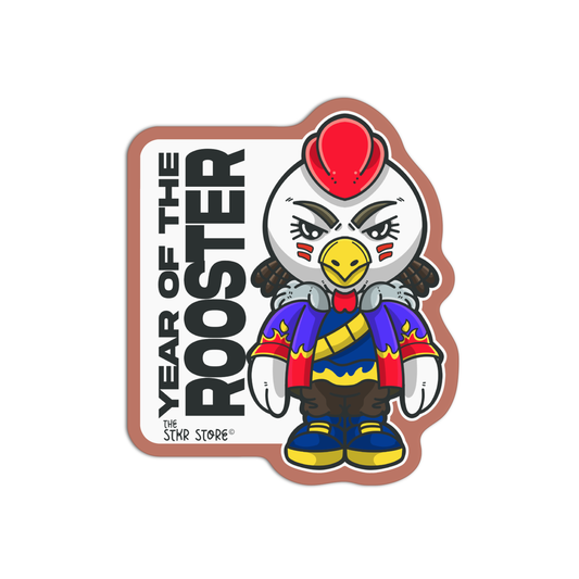 Year of the Rooster Zodiac Sign Cyberpunk Sticker