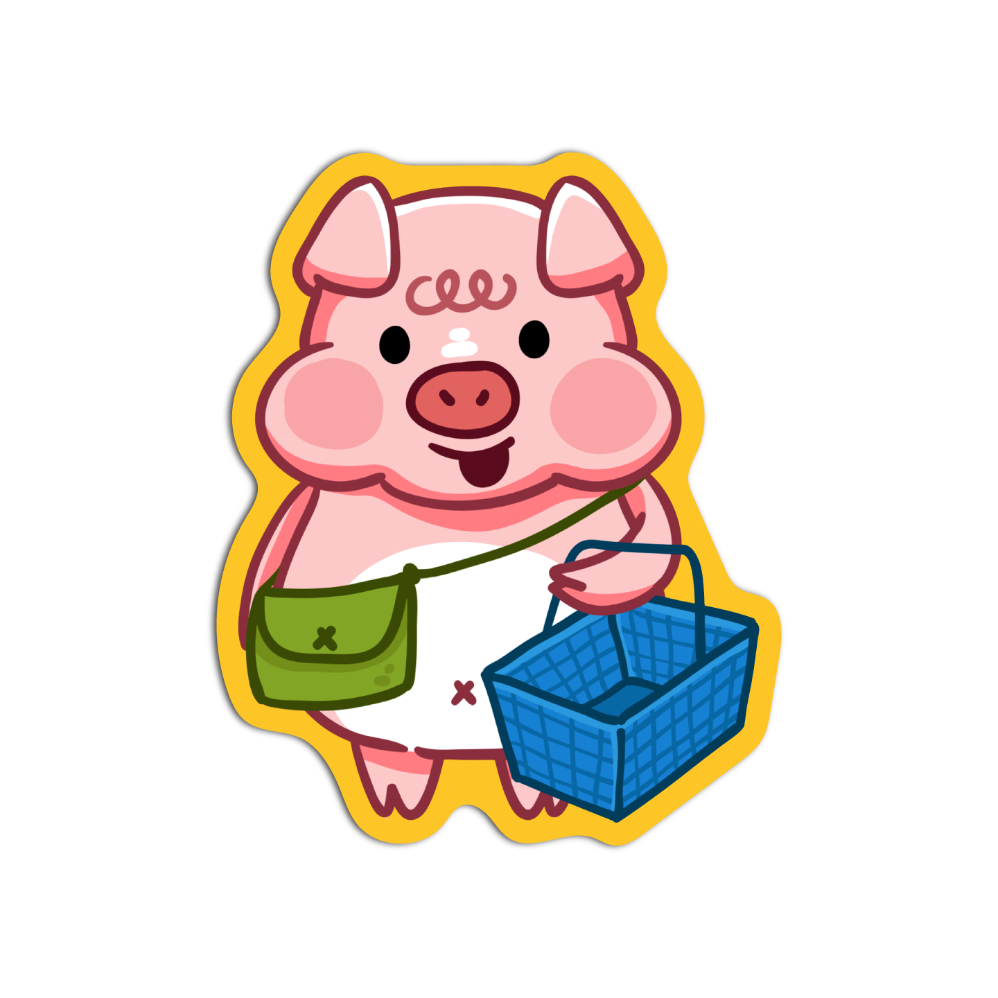 Pig Grocery Cute Pigs Sticker