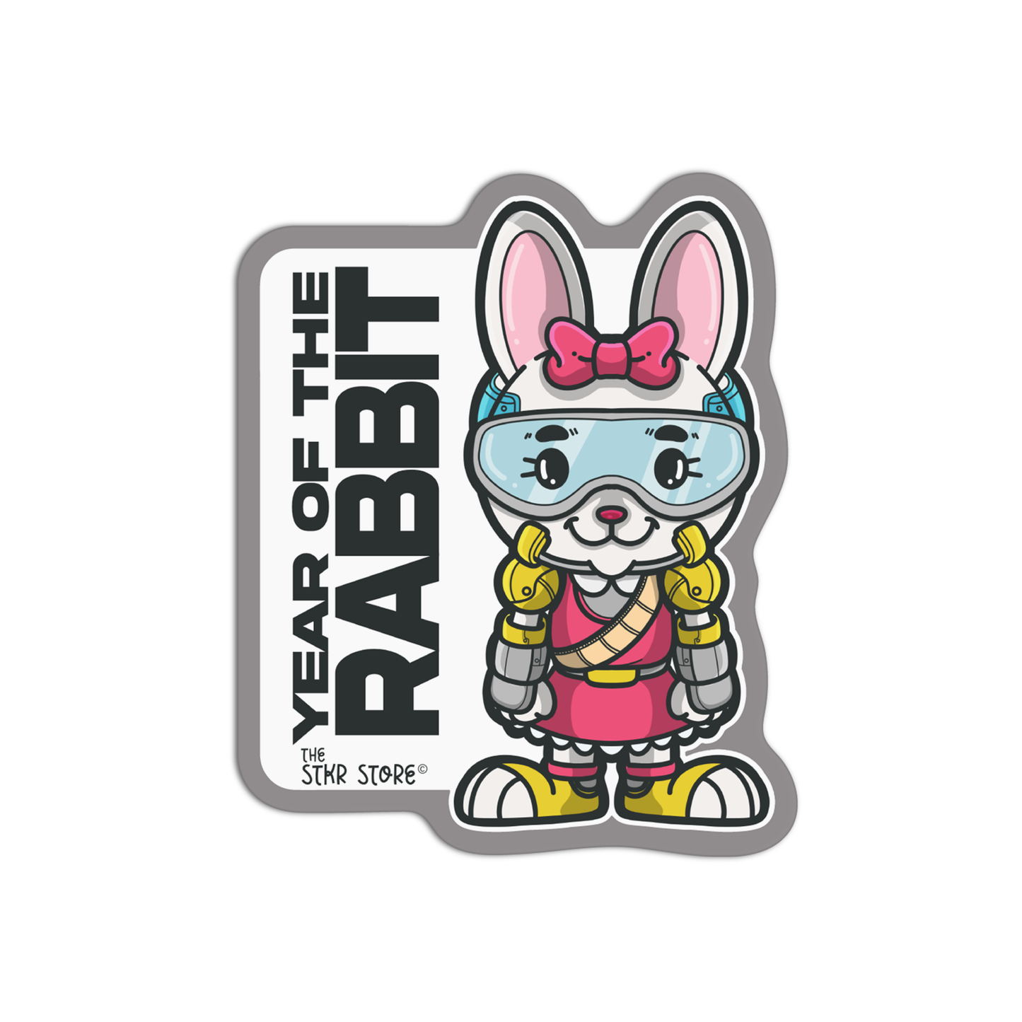 Year of the Rabbit Zodiac Sign Cyberpunk Sticker