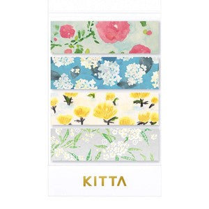 Decorative tape with colorful flower patterns branded with "KITTA"