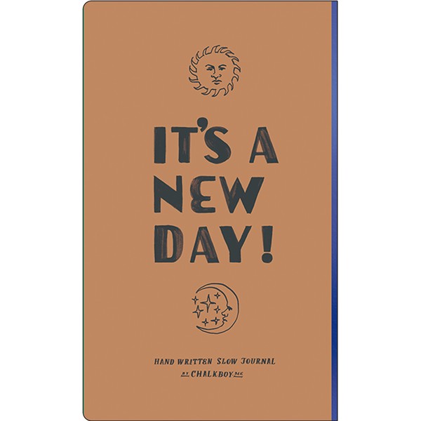 Chalkboy A6 Slim A New Day Begins Brown Journal