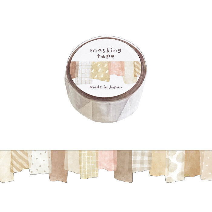 Roll of masking tape with patterned design on a white background