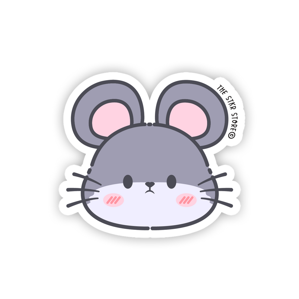 Grumpy Mouse - Cute Animals Face Sticker (Copy) – The Stkr Store