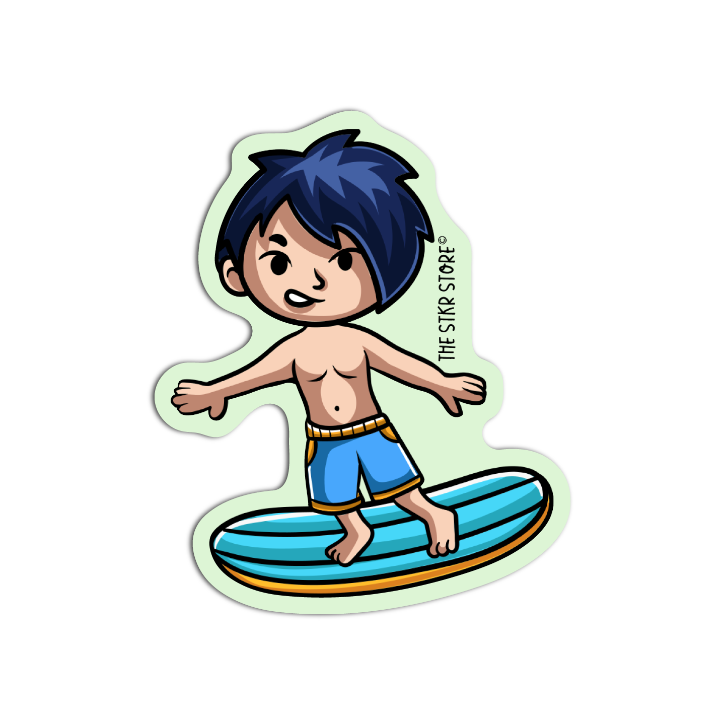 Surfing Sports Character Sticker