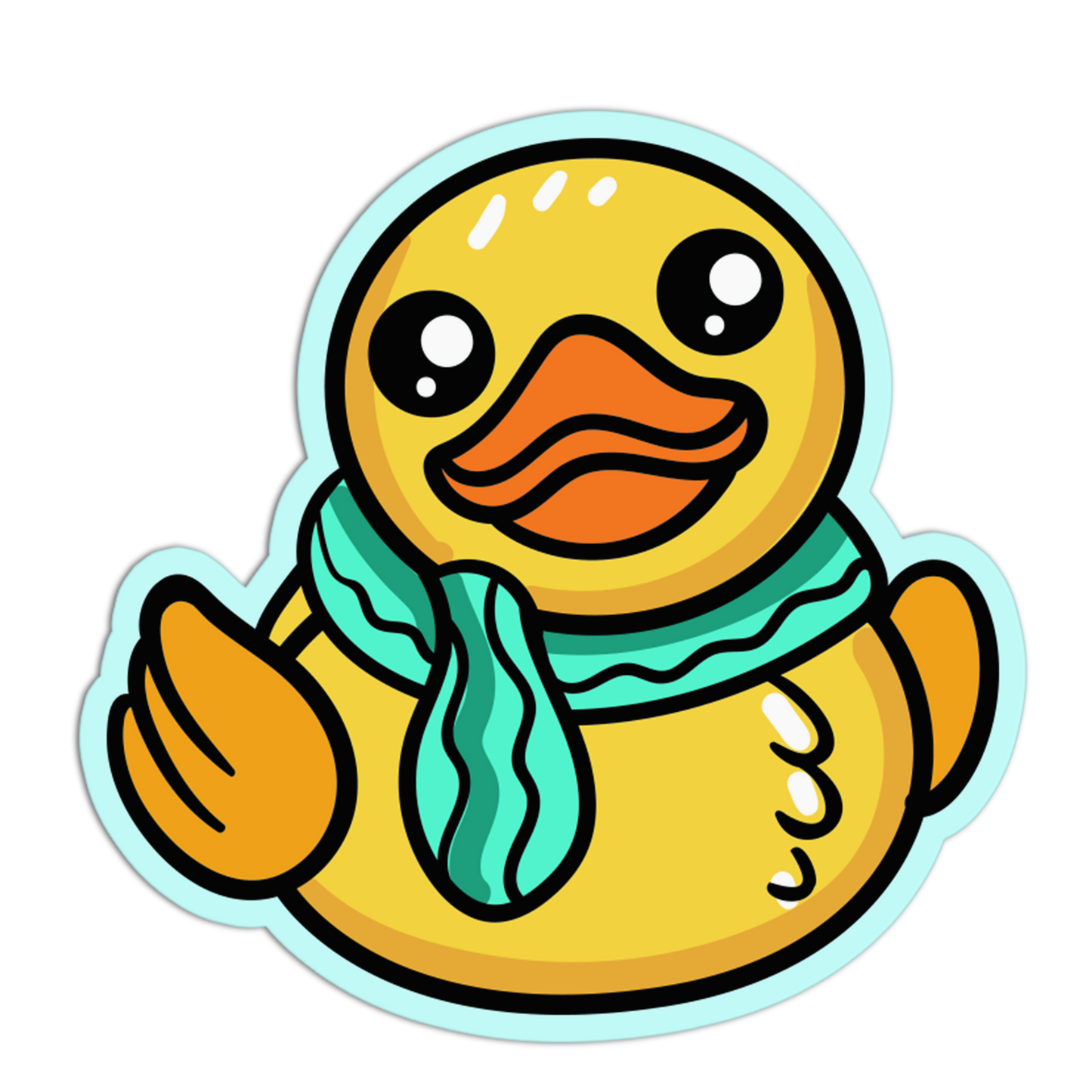 Winter Scarf Rubber Duck Stickers