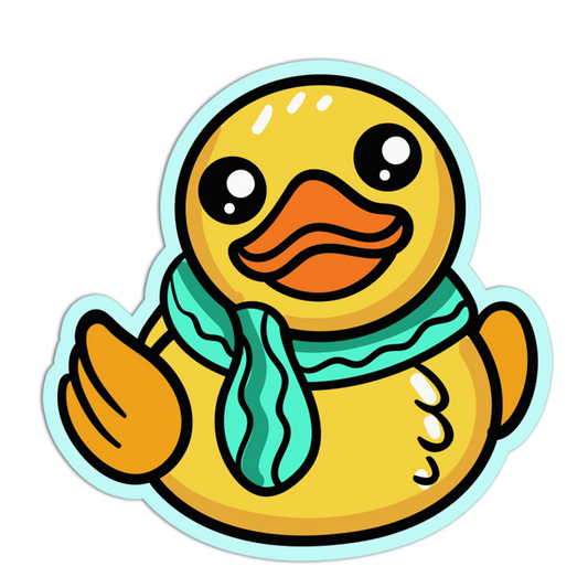 Winter Scarf Rubber Duck Stickers
