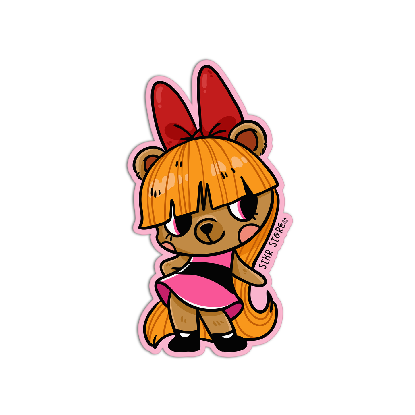 Blossom Bear Ghibli & Powerpuff Sticker