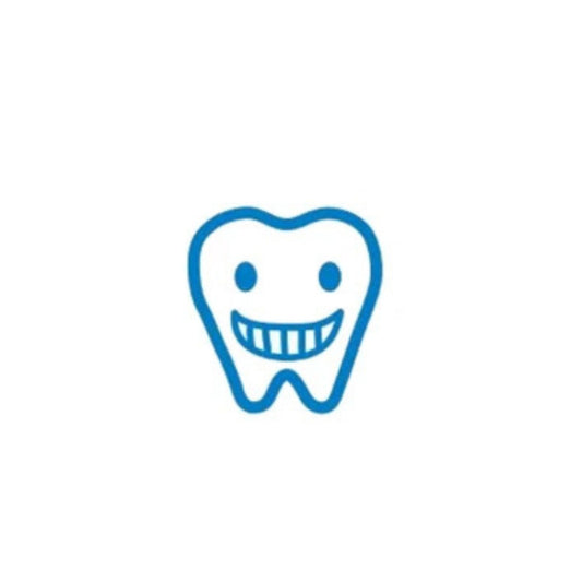 Blue tooth icon with a smiling face on a white background