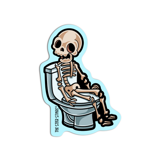 Skeleton Pooping Skeleton Sticker