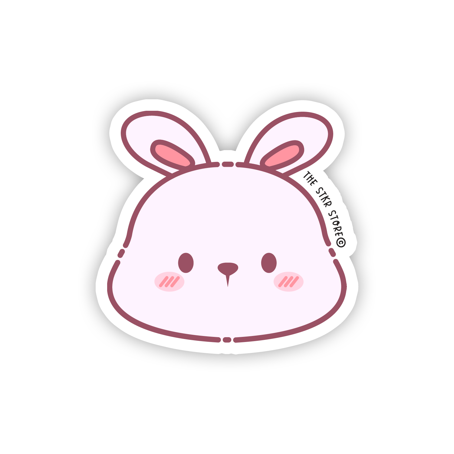 Blushing Bunny - Cute Animals Face Sticker - The Stkr Store