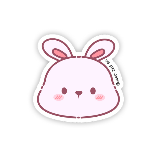 Blushing Bunny - Cute Animals Face Sticker