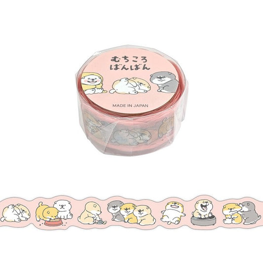 pink washi tape with chibi dog designs