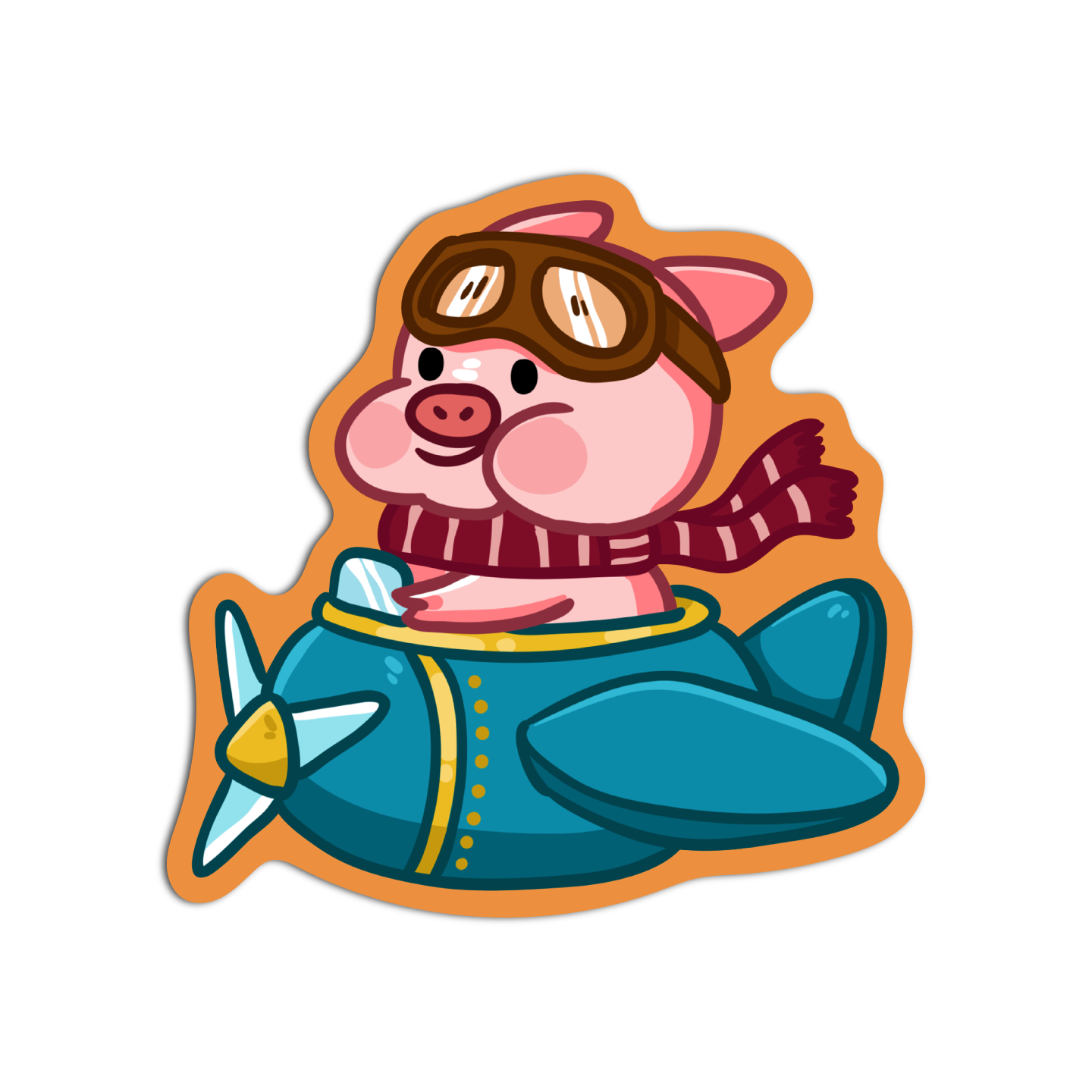 Pig Airplane Cute Pigs Sticker