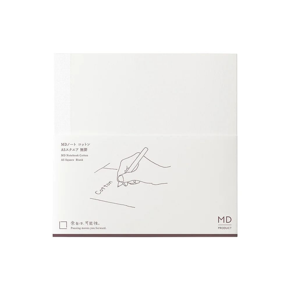 MD NOTEBOOK COTTON A5 SQUARE BLANK A