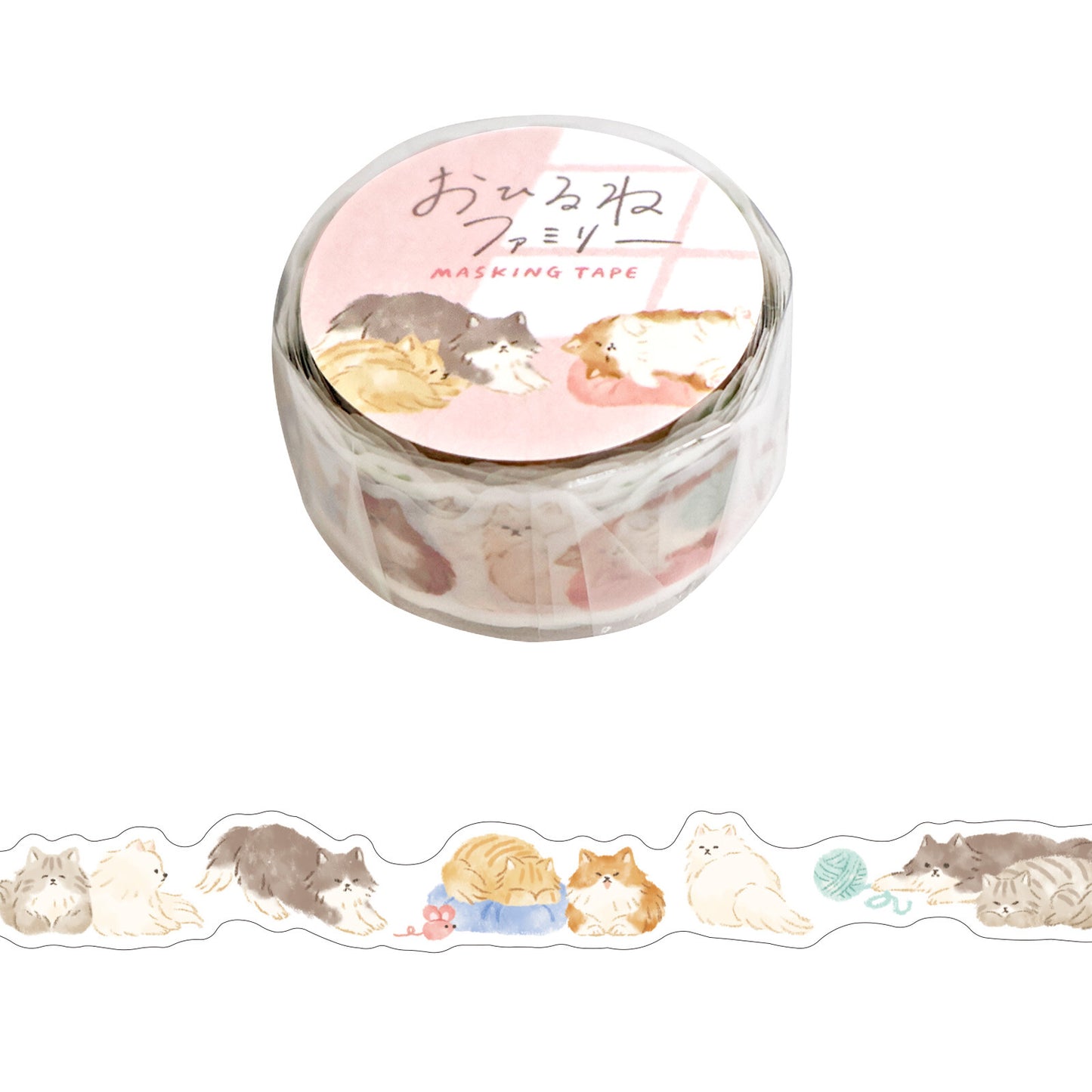 Washi tape with animal illustrations on a white background