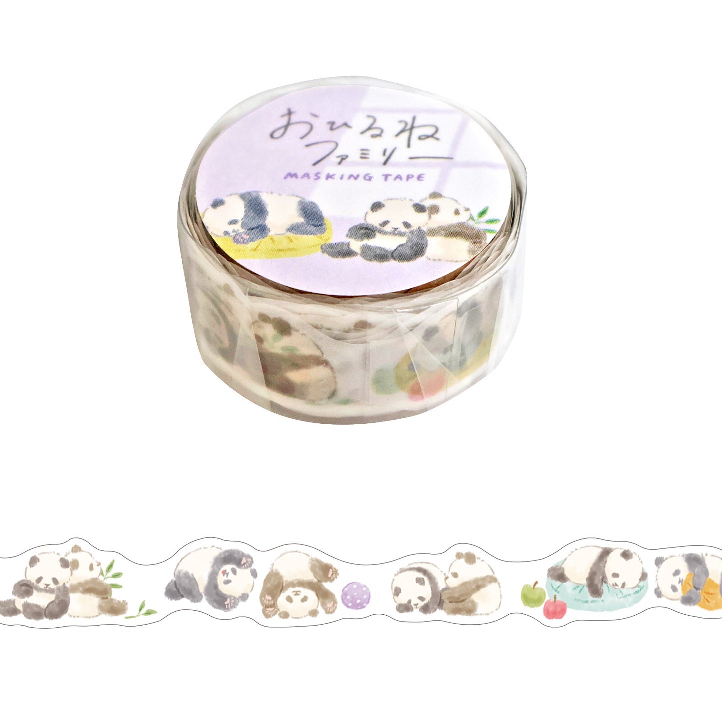 Washi tape with panda design on a white background