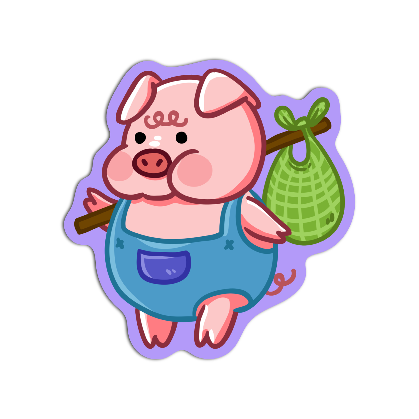 Pig Camping Cute Pigs Sticker