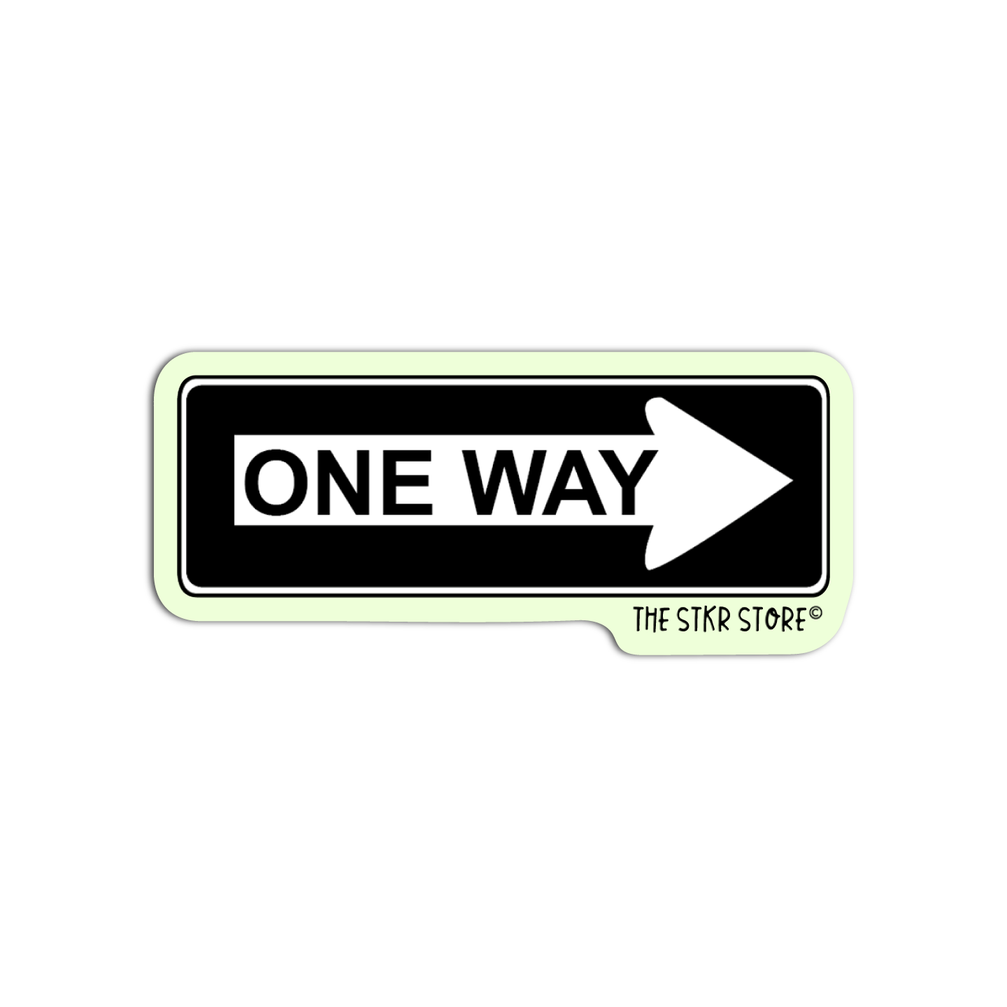 One Way Road Sign Sticker