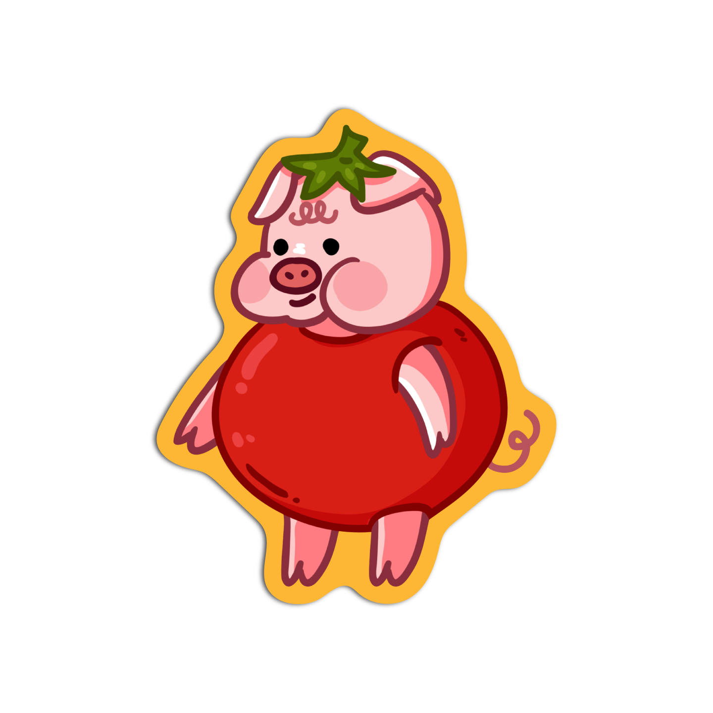 Pig Tomato Cute Pigs Sticker