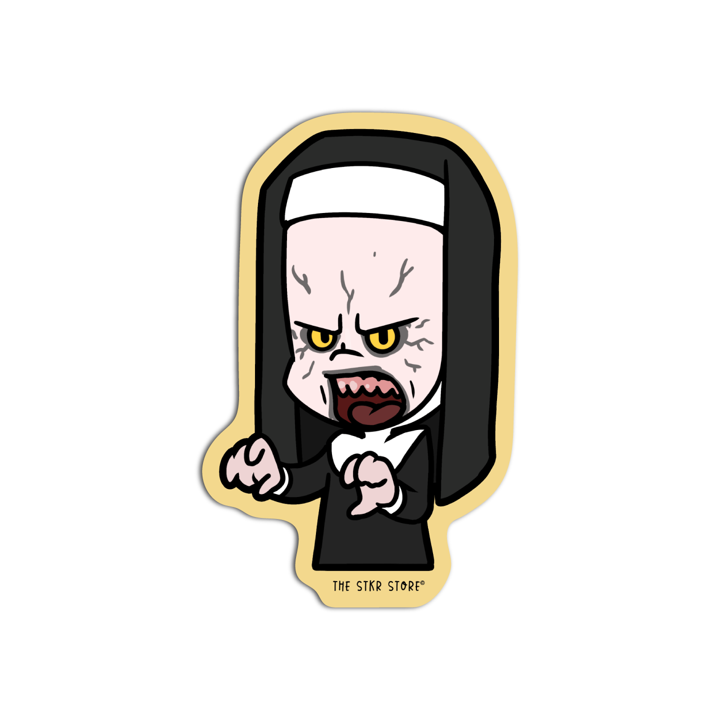 Nun Demon Horror Sticker