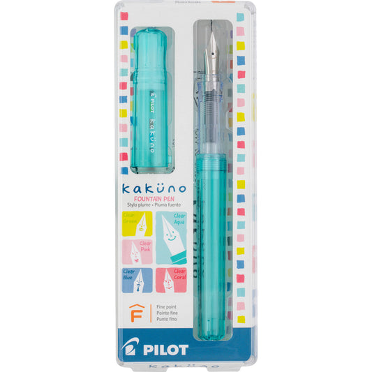 Pilot Kakuno Fountain Pen Translucent Aqua Fine Nib