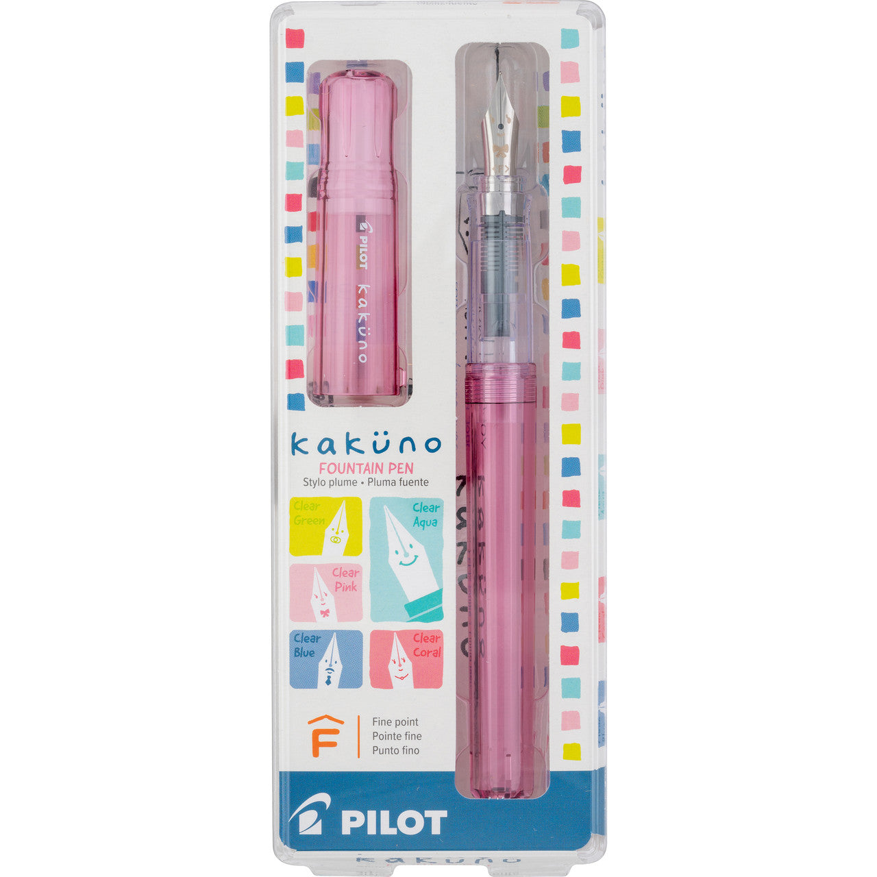 Pilot Kakuno Fountain Pen Translucent Pink Fine Nib