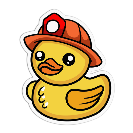 Firefighter Rubber Duck Stickers