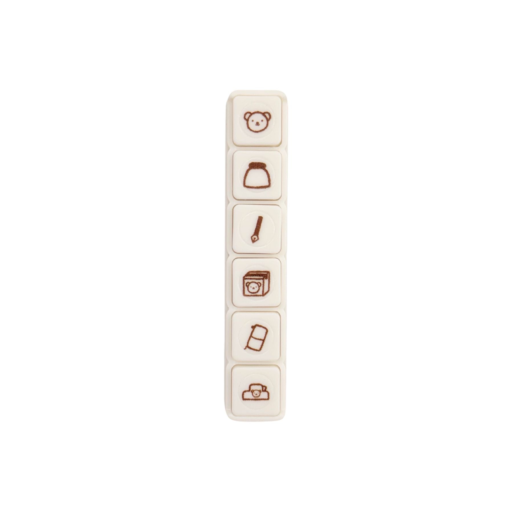 Set of stamps with icons on a white background