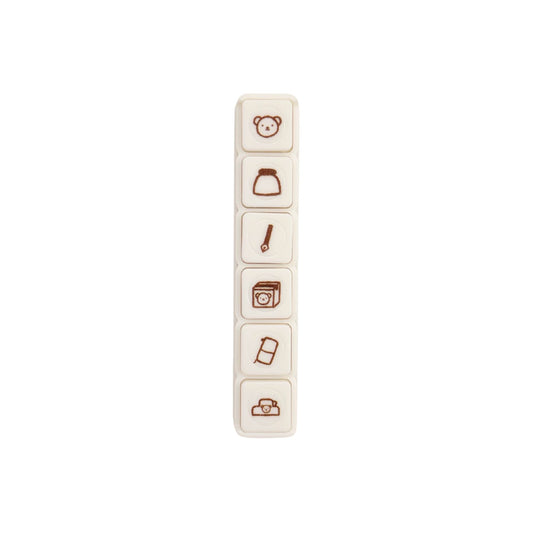 Set of stamps with icons on a white background