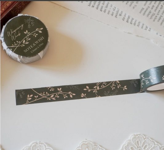 Decorative tape with floral design on a textured surface