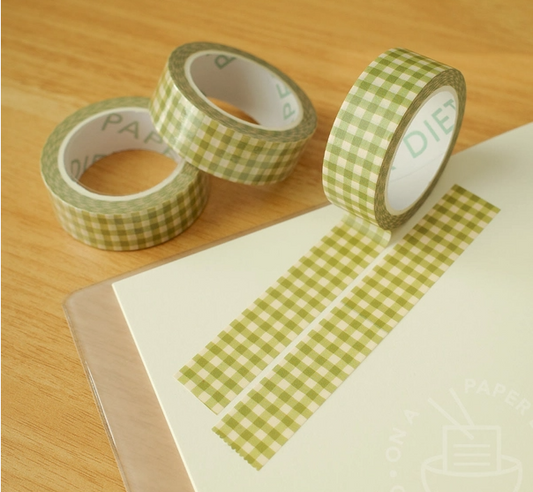 Olive Gingham Washi Tape