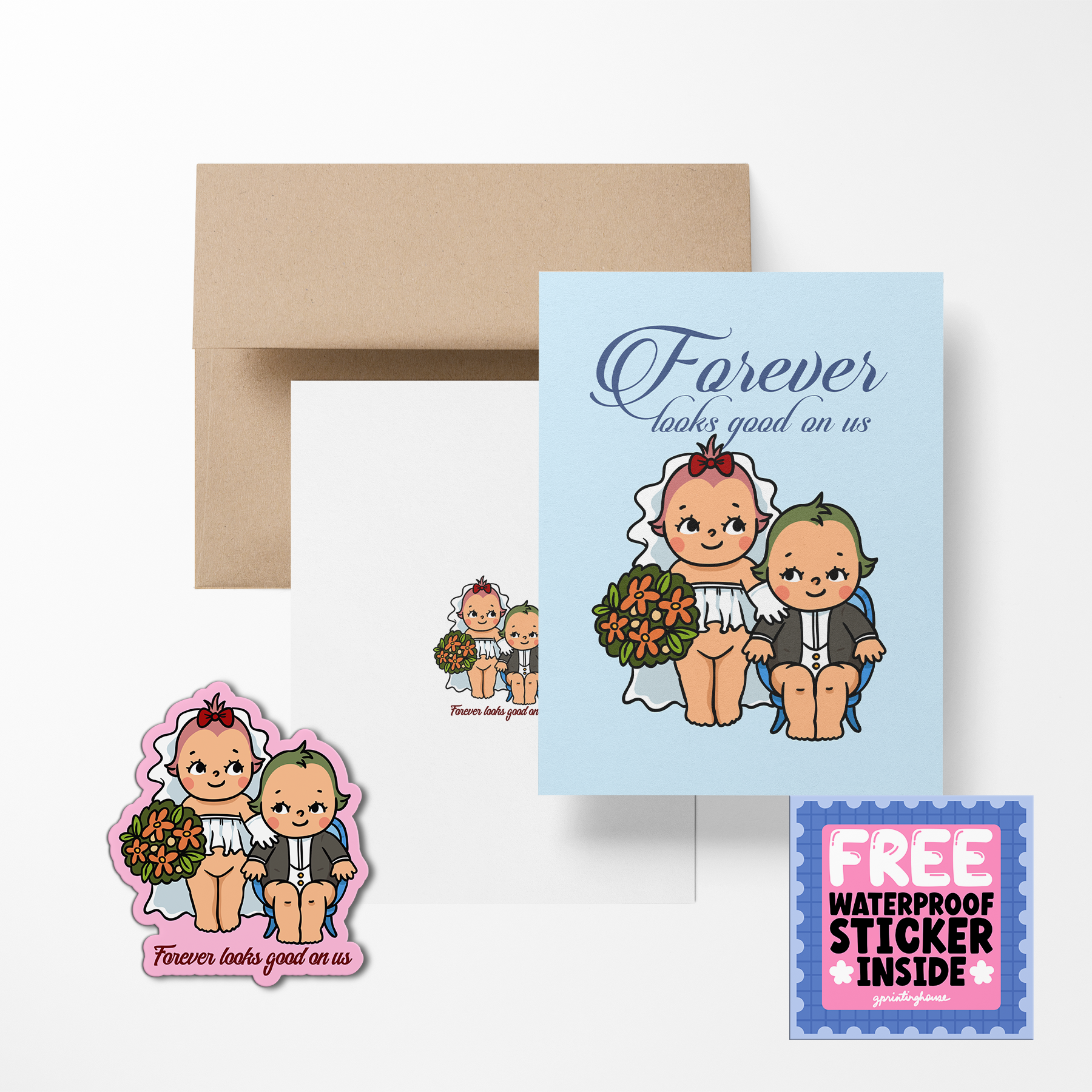 Retro Baby Valentine Greeting Cards - The Stkr Store