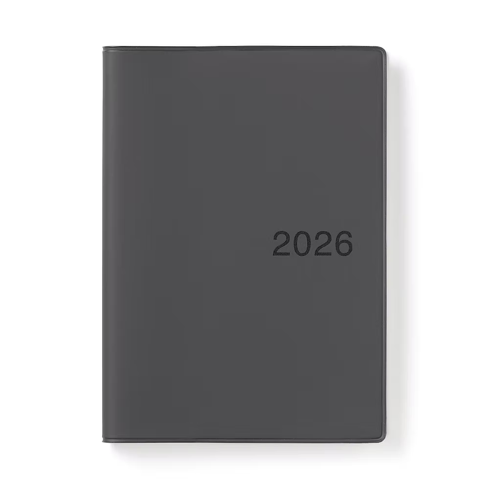 MUJI Dark Grey 2026 Monthly/Weekly Planner B6