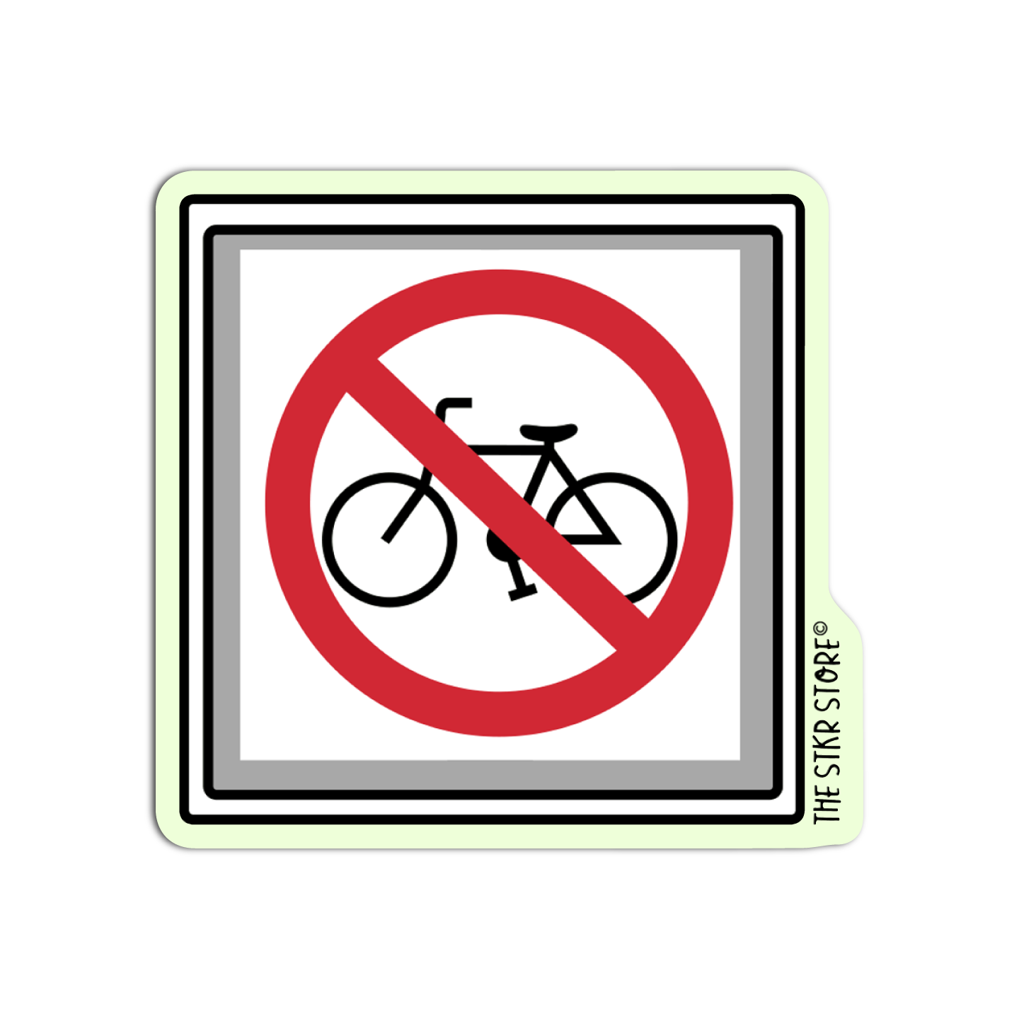 No Bike/No Bicycle Road Sign Sticker