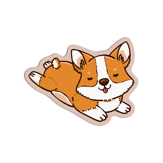 Corgi Tounge Out Sticker