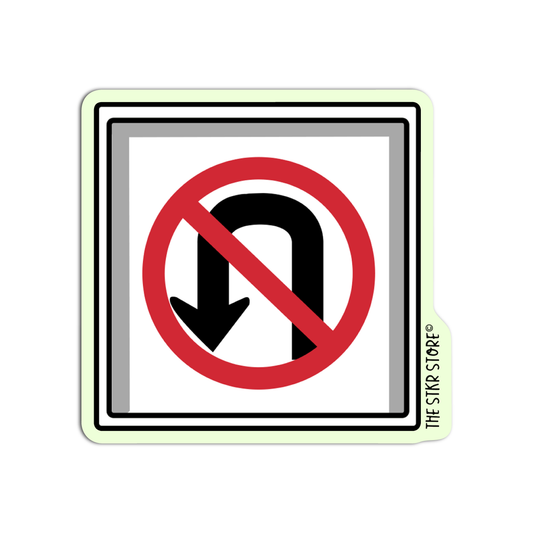 No Left Turn Road Sign Sticker