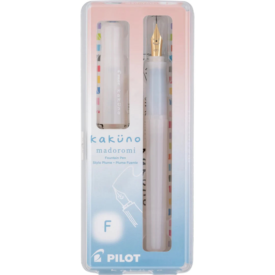 Kakuno Fountain Pen Madoromi Gold Nib White