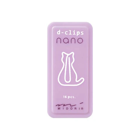 Purple packaging of d-clips nano with Midori logo on a white background